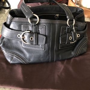 Coach All Black Leather Purse